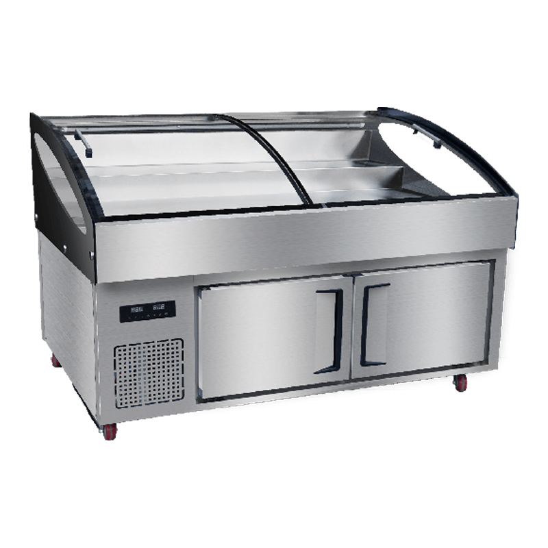 Lodówka kuchenna z trójwarstwową ladą lodową ze stali nierdzewnej o wysokości 1,8 m Lodówka kuchenna z trójwarstwową ladą lodową ze stali nierdzewnej o wysokości 1,8 m